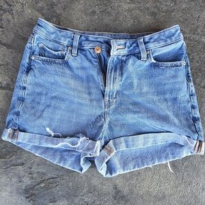 American Eagle Women's Denim Crossover Mom Jean Highest Rise Shorts Size 4